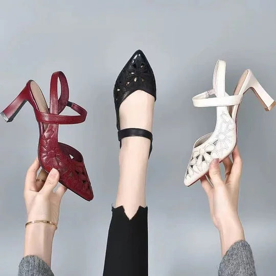 Women’s Soft-Leather Comfort Arch Support Heels