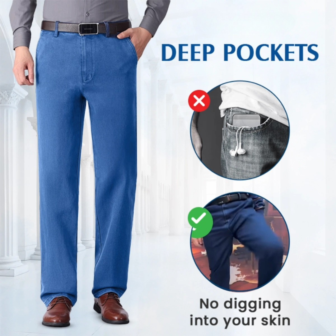 Men's Classic Straight Fit Stretch Jeans