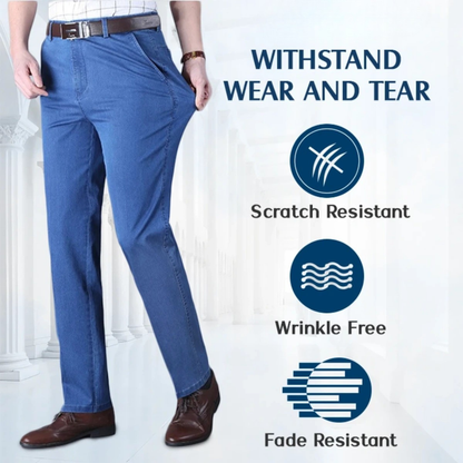 Men's Classic Straight Fit Stretch Jeans
