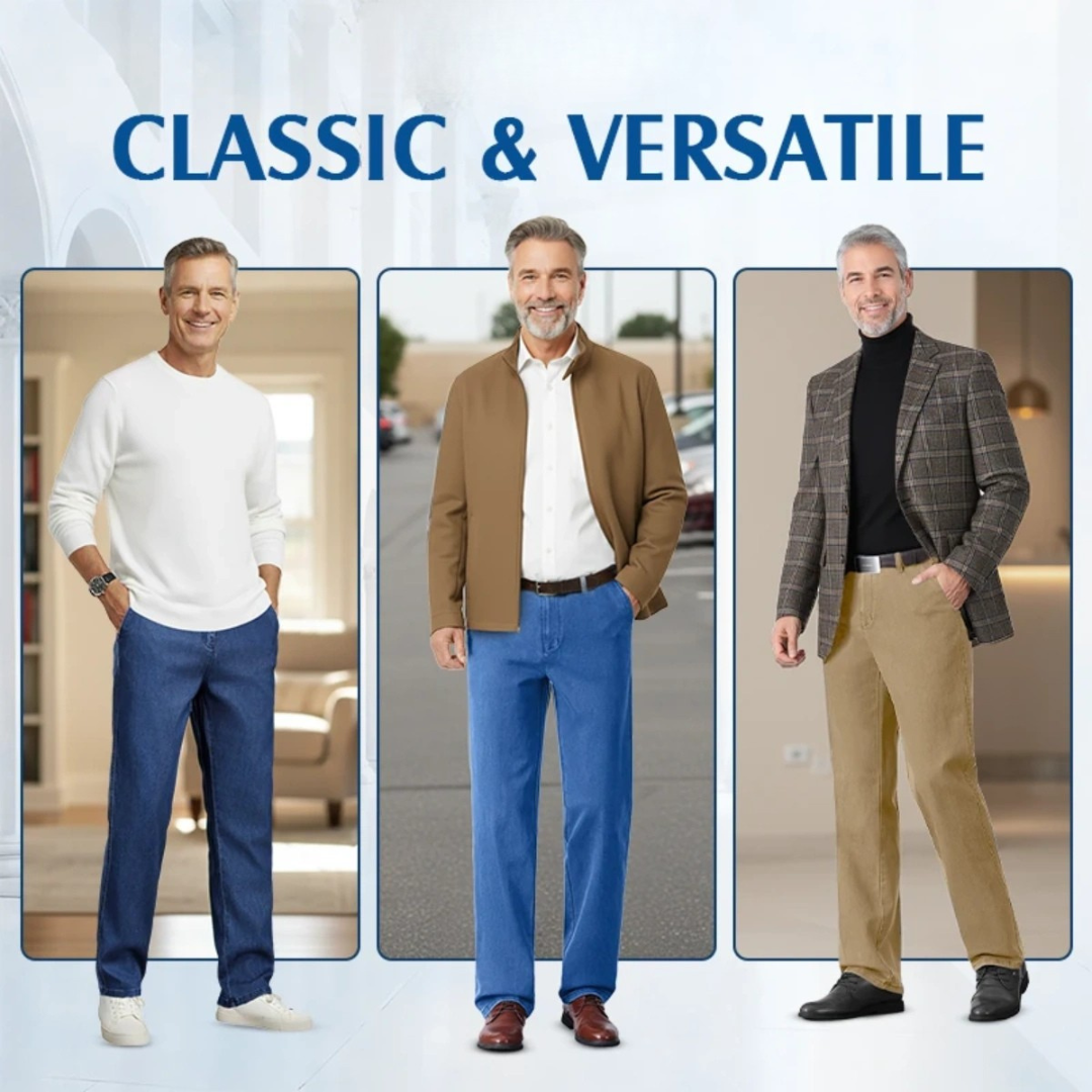Men's Classic Straight Fit Stretch Jeans