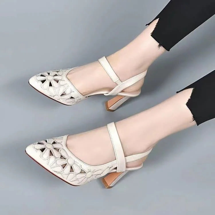 Women’s Soft-Leather Comfort Arch Support Heels