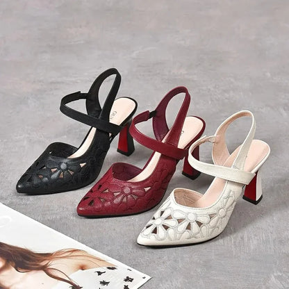 Women’s Soft-Leather Comfort Arch Support Heels