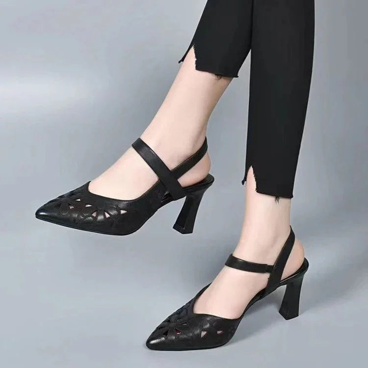 Women’s Soft-Leather Comfort Arch Support Heels