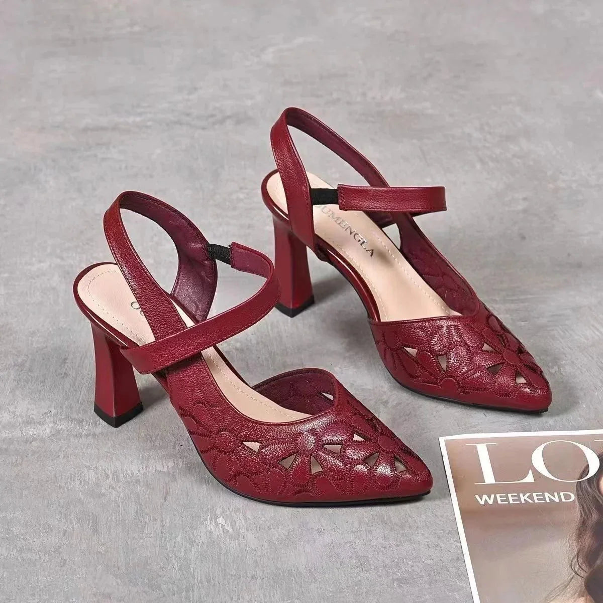 Women’s Soft-Leather Comfort Arch Support Heels